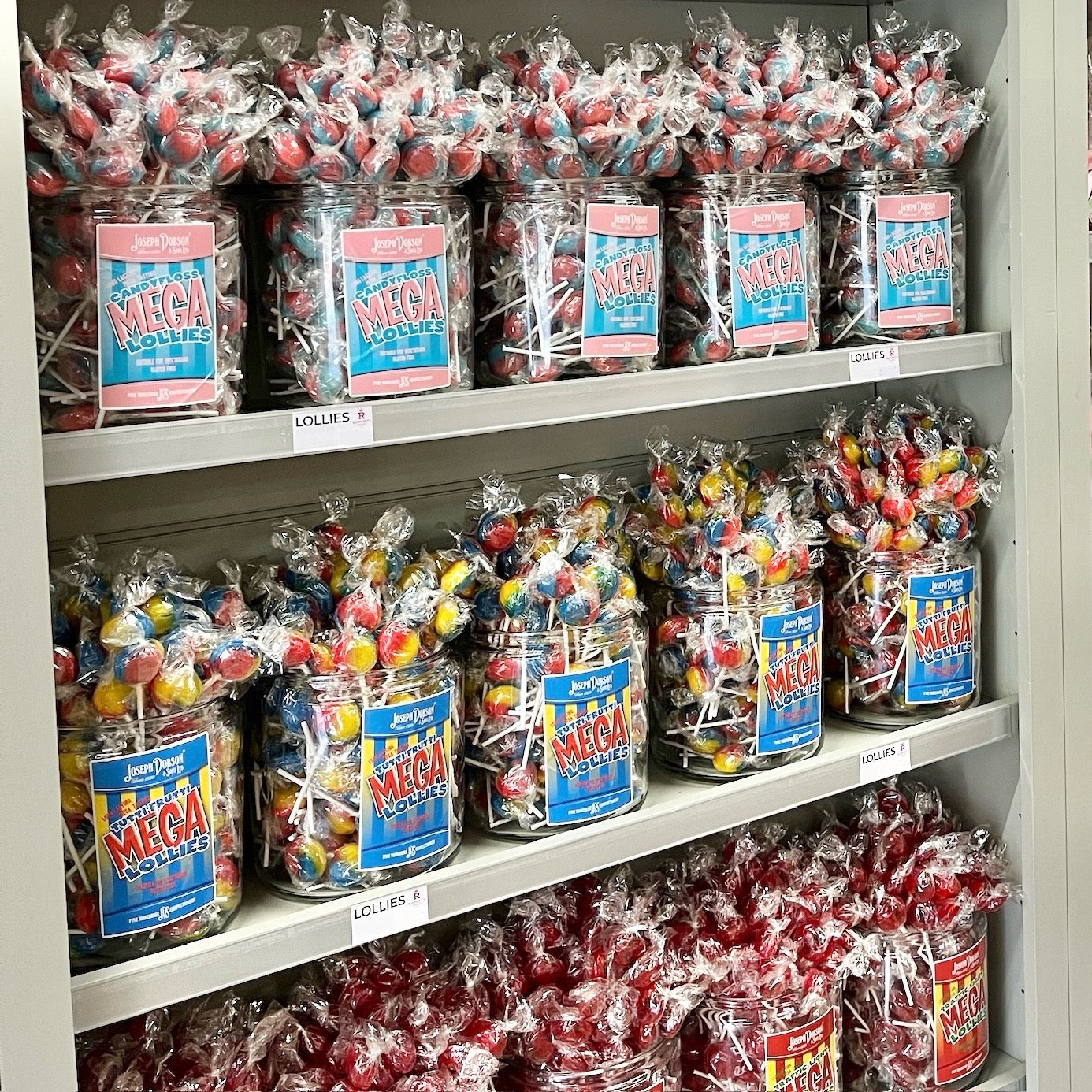 Image of all the different lolly flavours we do- Rupert's Candy