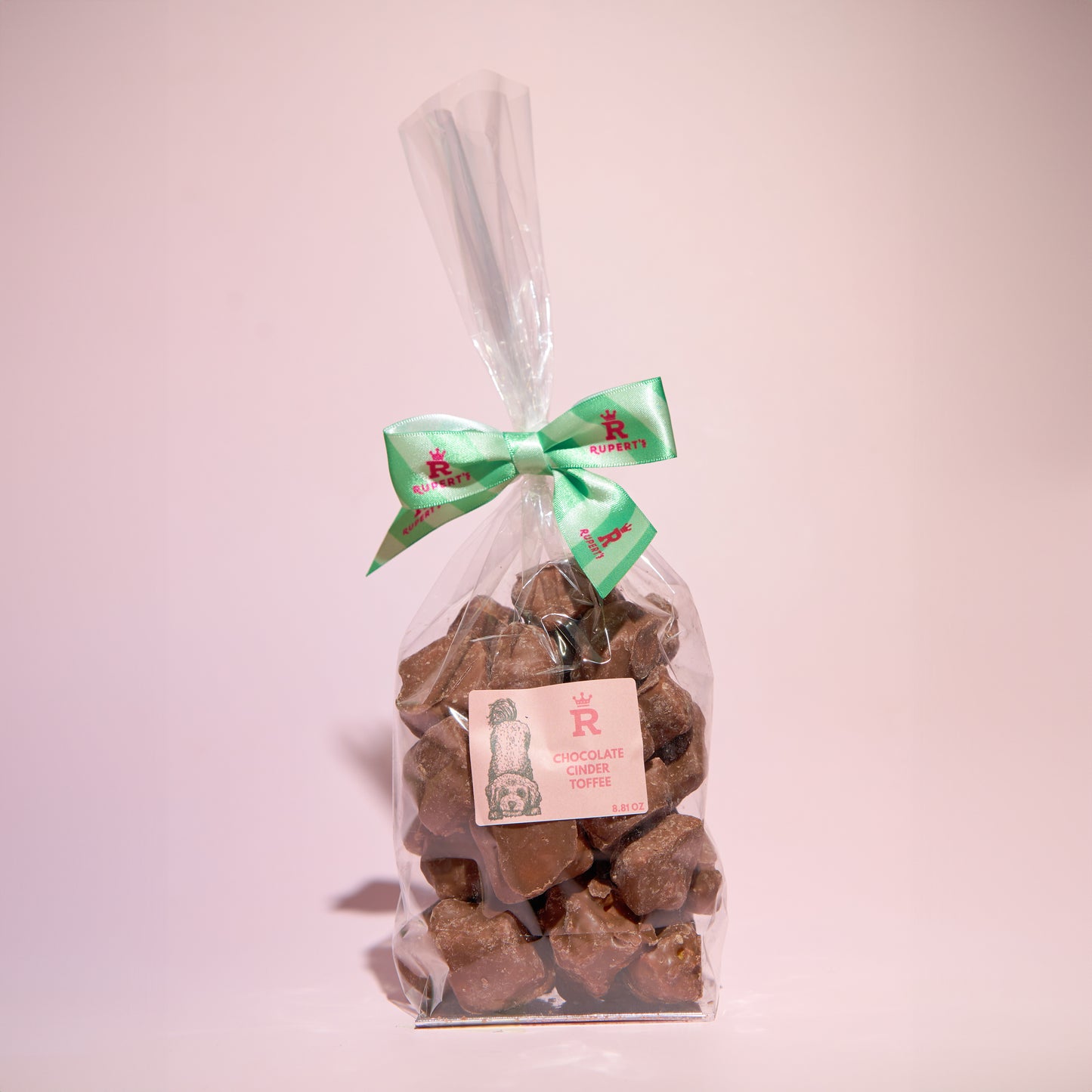 Large gift bag of chocolate cinder toffee- Rupert's Candy