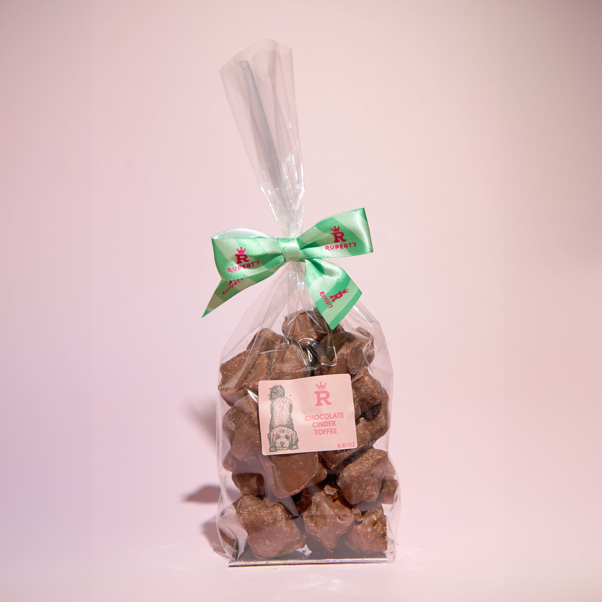 Large gift bag of chocolate cinder toffee- Rupert's Candy