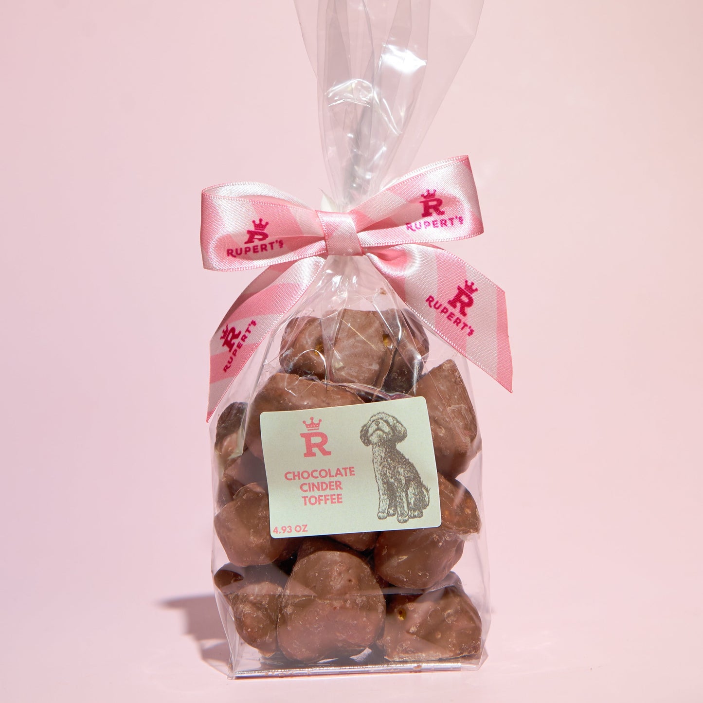 Small gift bag of chocolate cinder toffee- Rupert's Candy