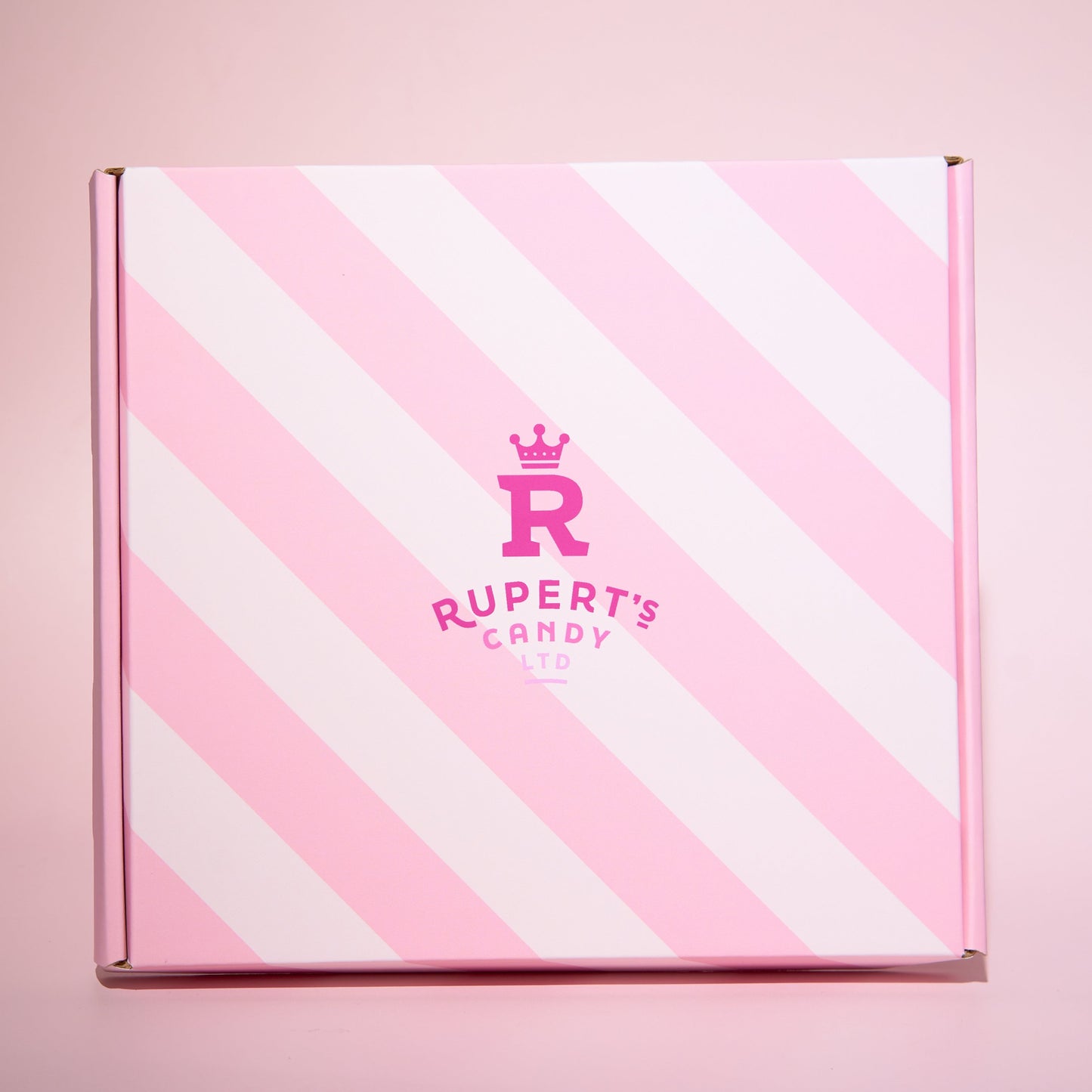 Image of our pink Rupert's candy box