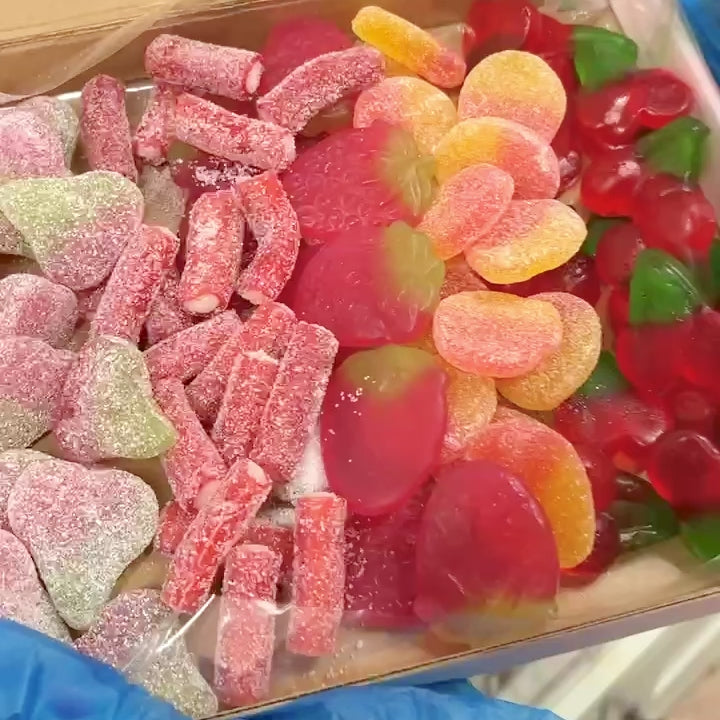 Video of a red pick and mix box made- Rupert's Candy