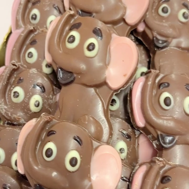 Close up video of our Belgian chocolate Ellie the elephant- Rupert's Candy